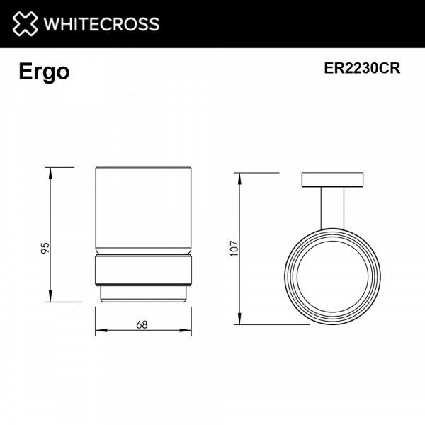Фото стакан подвесной whitecross ergo er2230cr, цвет: хром