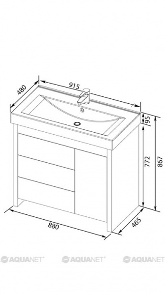Фото тумба под раковину aquanet тиана 90 см 177070