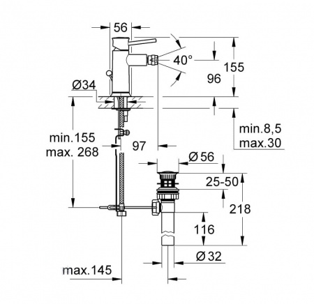 Фото смеситель для биде grohe bauclassic 32864000