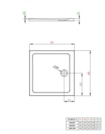 Фото поддон акриловый radaway doros c 100x100 см sdrc1010-01
