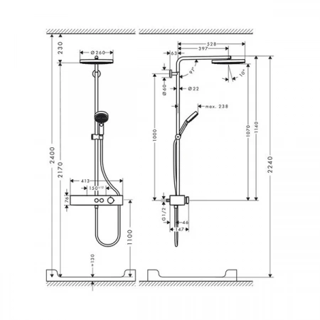 Фото душевая стойка hansgrohe pulsify 24221670