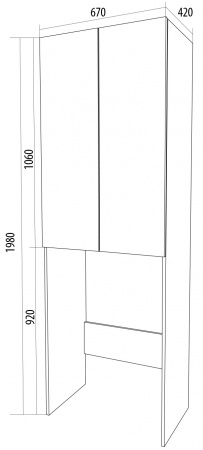 Фото пенал напольный 1marka wall 67 см у79528