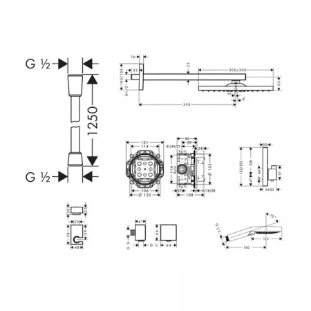 Фото душевая стойка hansgrohe showerselect 27939670