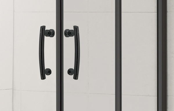 Фото душевое ограждение bandhours plumin черный матовый 90x90 см