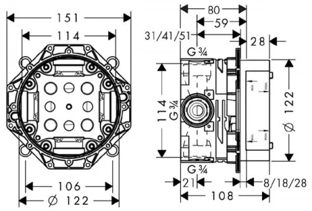 Фото душевая стойка hansgrohe croma select e 27294000