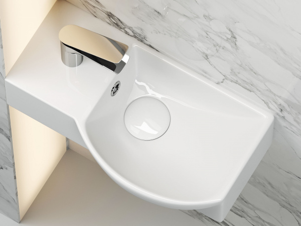 Фото раковина подвесная ceramicanova element 40 см, цвет: белый cn6039r