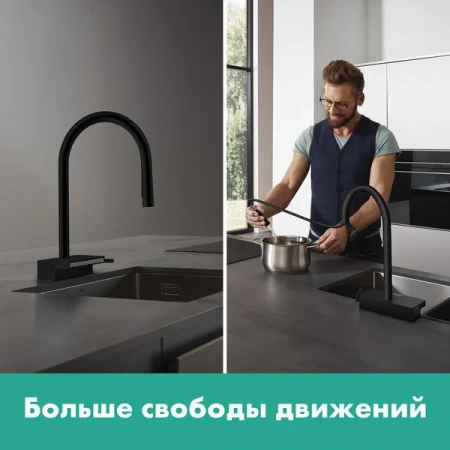Фото смеситель для кухонной мойки hansgrohe aquno select 73831670