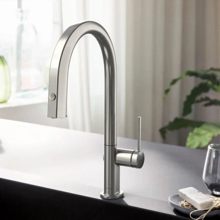 Фото смеситель для кухонной мойки hansgrohe aqittura 76801800