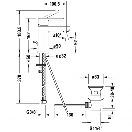 Фото смеситель для раковины duravit b.2 b21010001010