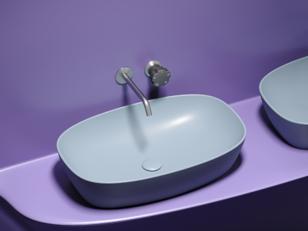 Фото раковина накладная ceramicanova element 60 см, цвет: серый cn6049mhl