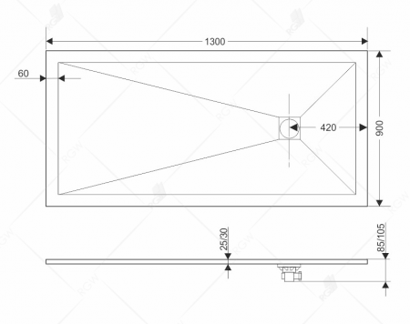 Фото поддон rgw st-g 90x130 см 16152913-02