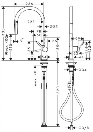 Фото смеситель для кухонной мойки hansgrohe talis 72802800
