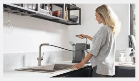 Фото смеситель для кухонной мойки hansgrohe select 14786000