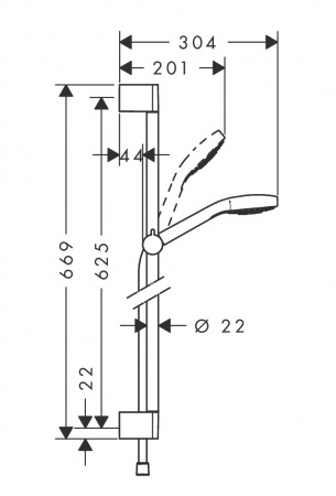 Фото душевой гарнитур hansgrohe croma select e vario 26582400