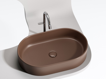 Фото раковина накладная ceramicanova element 60.8 см, цвет: коричневый cn6048mdb