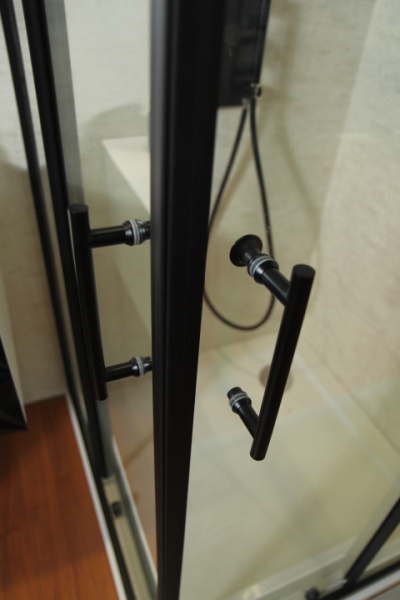Фото душевое ограждение cezares eco-o-a-2-90-c-nero 90x90 см