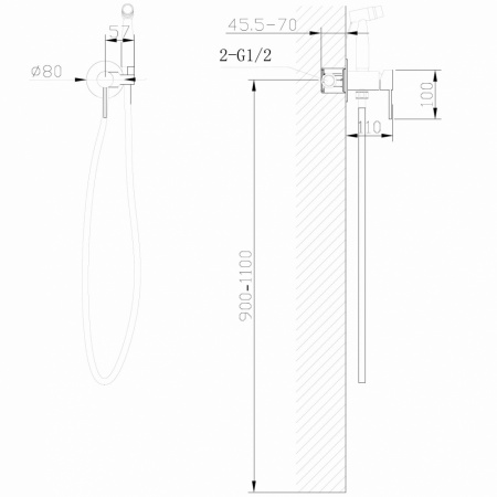 Фото смеситель с гигиеническим душем abber wasser kreis af8125g