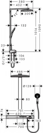 Фото душевая стойка hansgrohe rainmaker select 460 27029400
