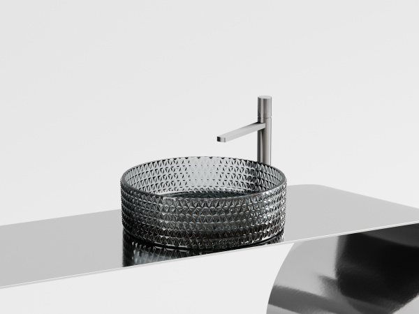Фото раковина накладная ceramicanova cristal 36 см, цвет: черный cn6060
