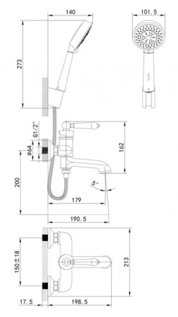 Фото смеситель для ванны iddis oxford oxfsb02i02