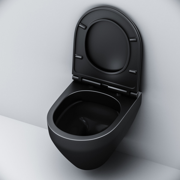 Фото унитаз подвесной с сиденьем am.pm spirit v2.0 black edition c701700mbsc