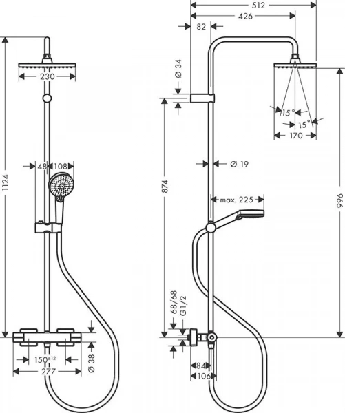 Фото душевая стойка hansgrohe vernis shape 26097670