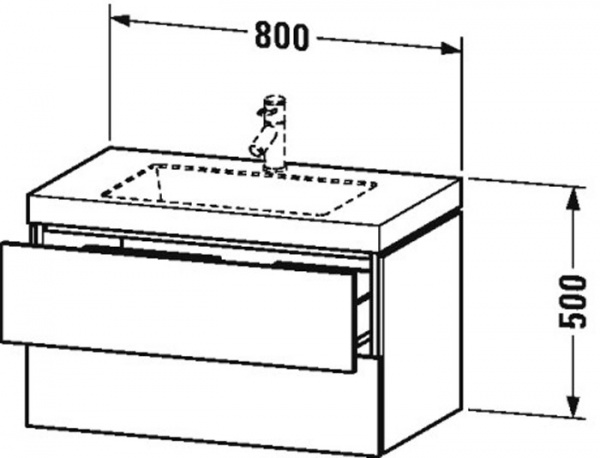 Фото тумба с раковиной duravit l-cube 80 см, цвет: белый глянец lc6927o1818