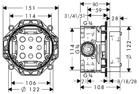 Фото душевая стойка hansgrohe croma select e 27294000