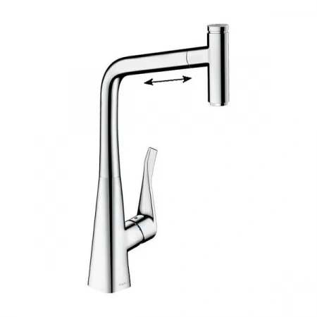 Фото смеситель для кухонной мойки hansgrohe metris select 73807000