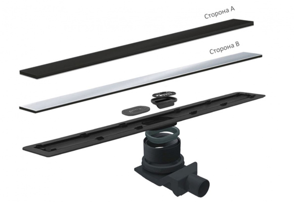 Фото трап линейный с решеткой pestan confluo frameless line black glass 65 см 13701204