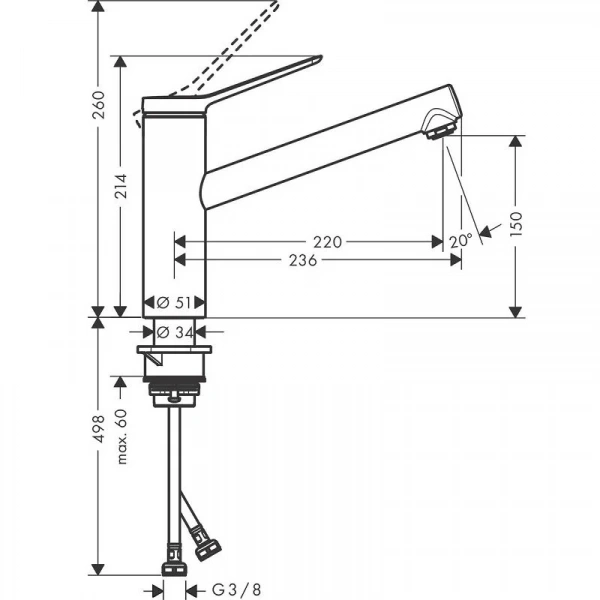 Фото смеситель для кухонной мойки hansgrohe zesis 74802800