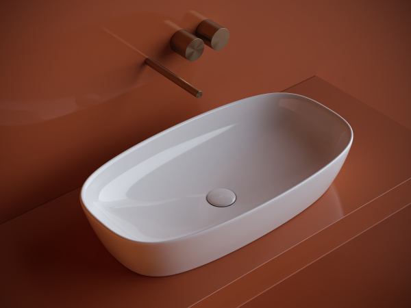 Фото раковина накладная ceramicanova element 70 см, цвет: белый cn5040