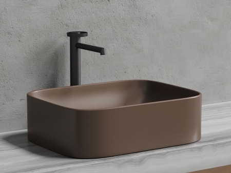 Фото раковина накладная ceramicanova element 50.5 см, цвет: коричневый cn6052mdb