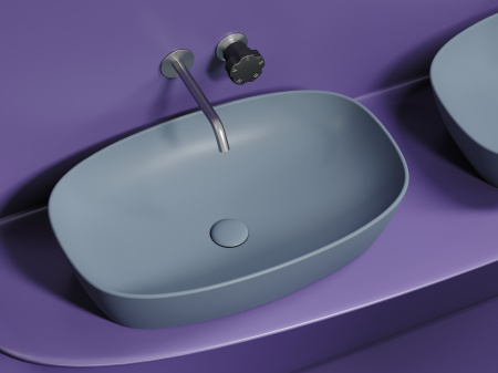 Фото раковина накладная ceramicanova element 60 см, цвет: серый cn6049mhl