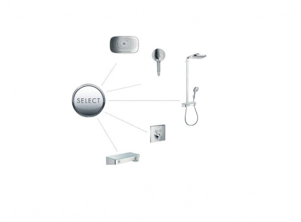Фото встраиваемый термостатический смеситель для душа hansgrohe showerselect 15763000