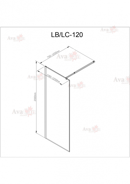 Фото душевая стенка  lb120 mt