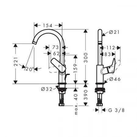Фото смеситель для раковины hansgrohe logis 71130670