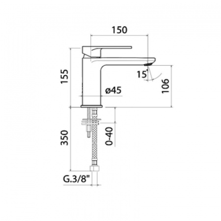 Фото смеситель для раковины jacuzzi rubinetteria borea bdcr205bljapi