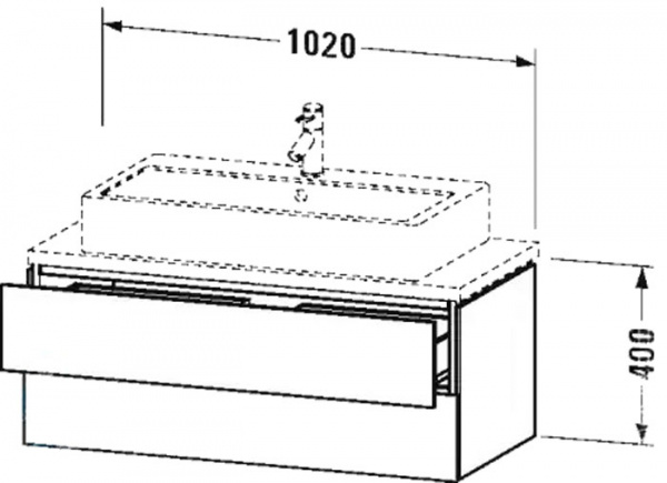 Фото тумба под раковину duravit l-cube 102 см, цвет: белый глянец lc580902222