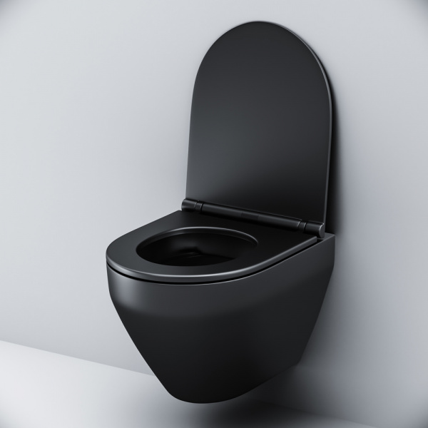 Фото унитаз подвесной с сиденьем am.pm spirit v2.0 black edition c701700mbsc