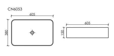 Фото раковина накладная ceramicanova element 60.5 см, цвет: белый cn6053mw