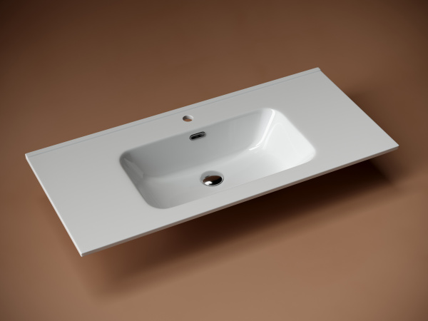 Фото раковина накладная ceramicanova element 101 см, цвет: белый cn7003