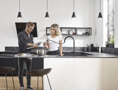 Фото смеситель для кухонной мойки hansgrohe talis 72842670