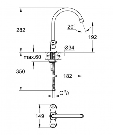 Фото смеситель для кухни grohe costa s 31819001