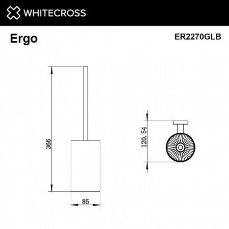 Фото ершик подвесной whitecross ergo er2270glb, цвет: золото брашированное