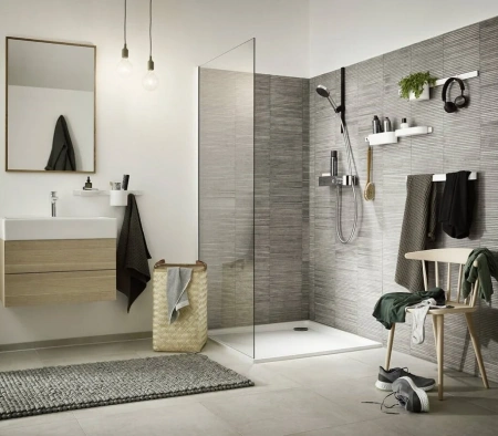 Фото термостатический смеситель для душа hansgrohe shower tablet select 24360000