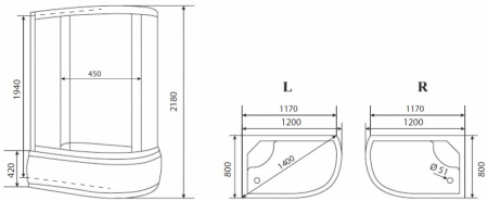 Фото душевая кабина timo comfort te-0720p l 120x80 см