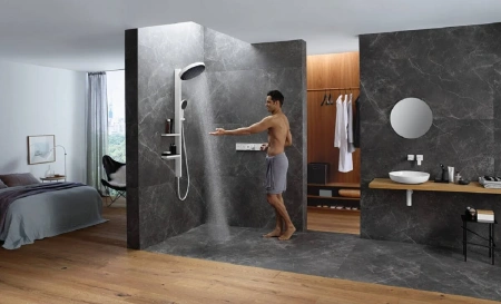 Фото термостатический смеситель для душа hansgrohe rainselect 15380670