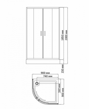 Фото душевое ограждение bandhours concorde 2 90x90 см