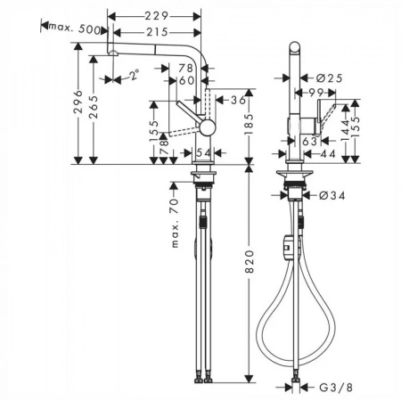 Фото смеситель для кухонной мойки hansgrohe talis 72808670